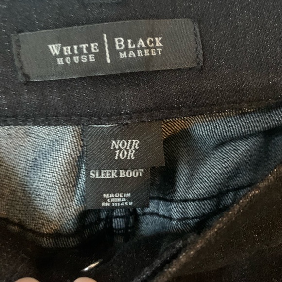 WHBM black sleek boot cut mid rise jeans. Size 10 - Picture 5 of 9